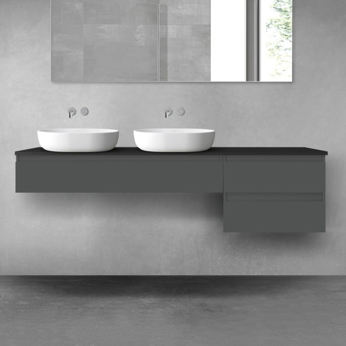 OLTENS Vernal Badmöbel-Set 3-teilig mit 2 Unterschränken mit Schubladen und Konsolenplatte 180 x 25,2/48,6 cm