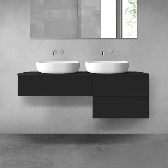 OLTENS Vernal Badmöbel-Set 3-teilig mit 2 Unterschränken mit Schubladen und Konsolenplatte 140 x 25,2/48,6 cm