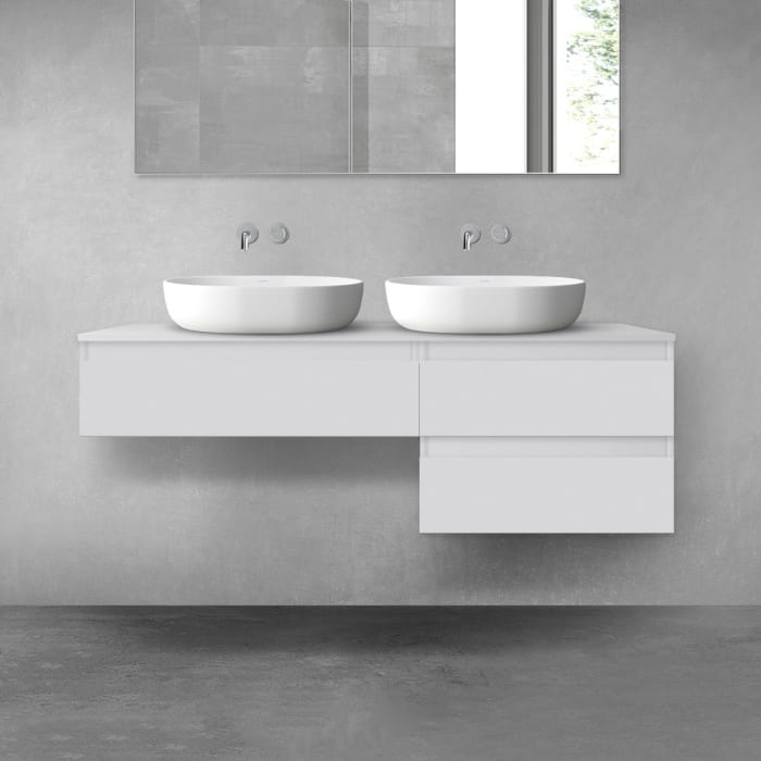 OLTENS Vernal Badmöbel-Set 3-teilig mit 2 Unterschränken mit Schubladen und Konsolenplatte 140 x 25,2/48,6 cm