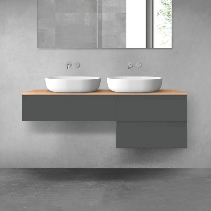 OLTENS Vernal Badmöbel-Set 3-teilig mit 2 Unterschränken mit Schubladen und Konsolenplatte 140 x 25,2/48,6 cm