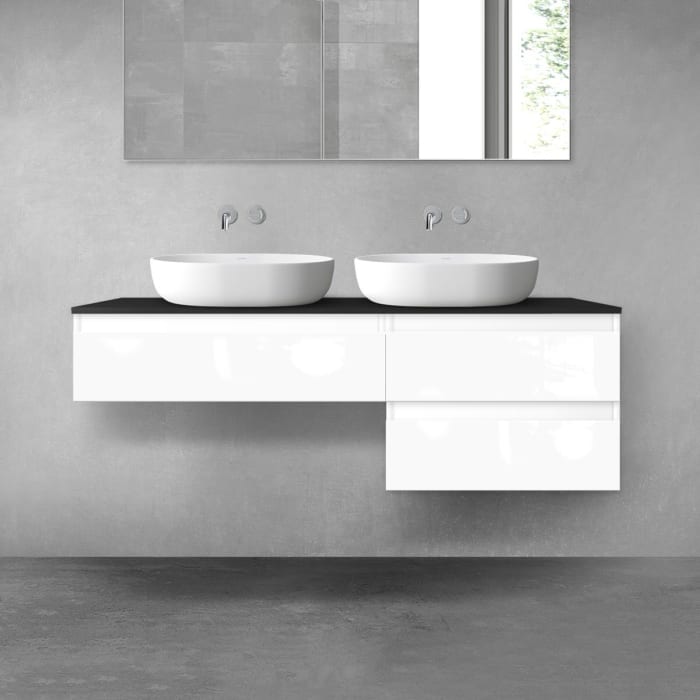 OLTENS Vernal Badmöbel-Set 3-teilig mit 2 Unterschränken mit Schubladen und Konsolenplatte 140 x 25,2/48,6 cm