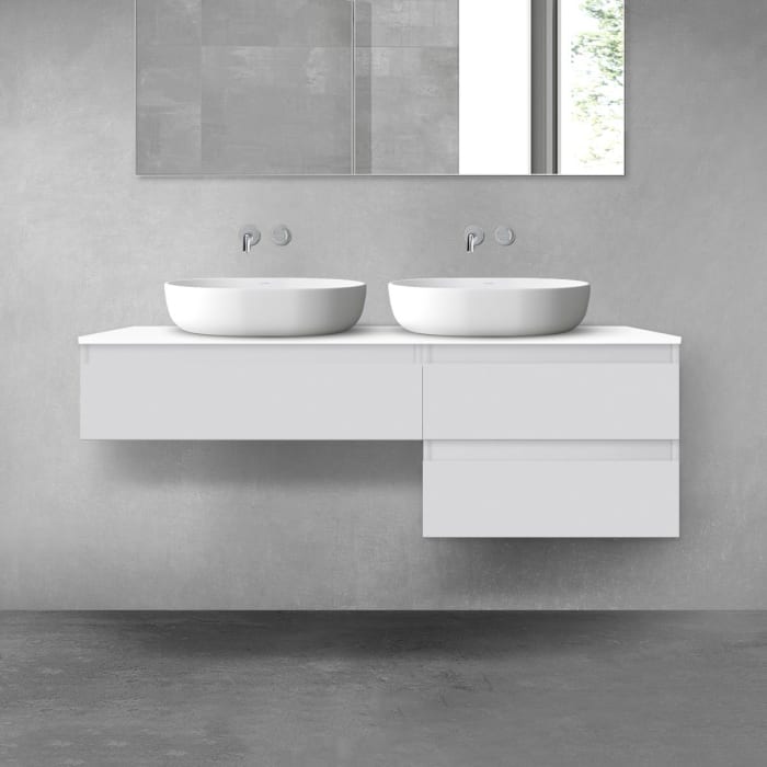 OLTENS Vernal Badmöbel-Set 3-teilig mit 2 Unterschränken mit Schubladen und Konsolenplatte 140 x 25,2/48,6 cm