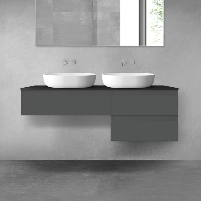 OLTENS Vernal Badmöbel-Set 3-teilig mit 2 Unterschränken mit Schubladen und Konsolenplatte 140 x 25,2/48,6 cm