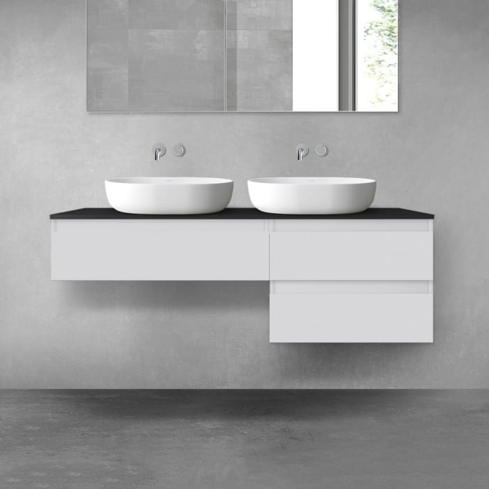 OLTENS Vernal Badmöbel-Set 3-teilig mit 2 Unterschränken mit Schubladen und Konsolenplatte 140 x 25,2/48,6 cm