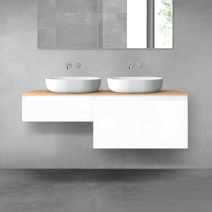 OLTENS Vernal Badmöbel-Set 3-teilig mit 2 Unterschränken mit Schubladen und Konsolenplatte 140 x 25,2/48,6 cm