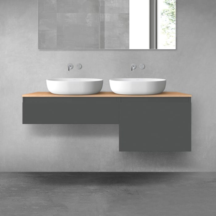 OLTENS Vernal Badmöbel-Set 3-teilig mit 2 Unterschränken mit Schubladen und Konsolenplatte 140 x 25,2/48,6 cm