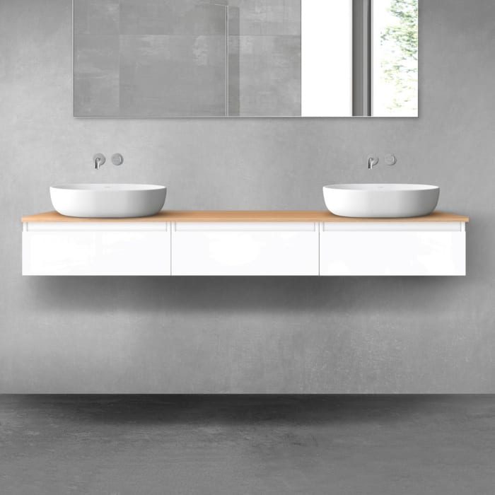 OLTENS Vernal Badmöbel-Set 4-teilig mit 3 Unterschränken mit Schubladen und Konsolenplatte 180 x 25,2 cm