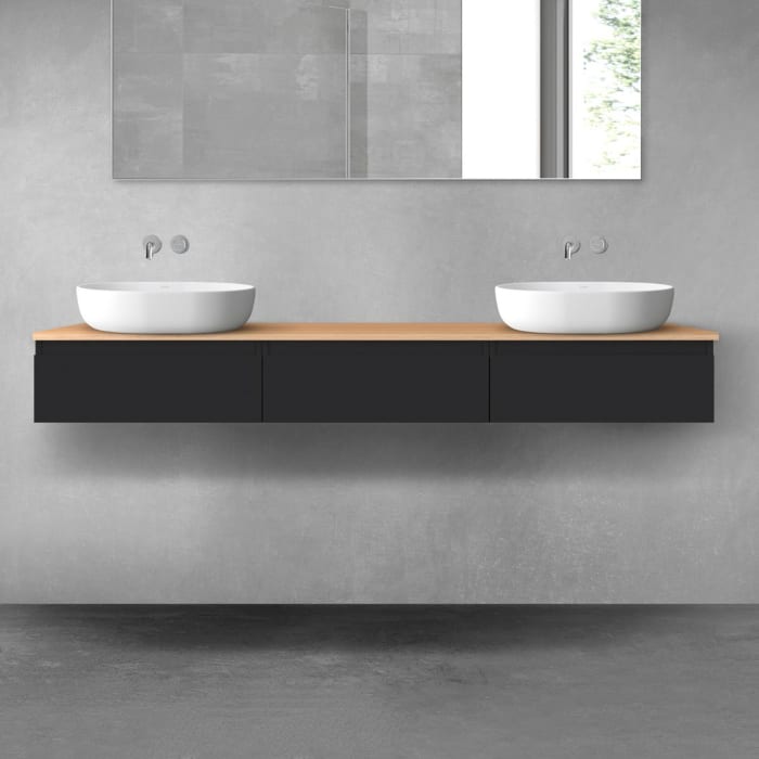 OLTENS Vernal Badmöbel-Set 4-teilig mit 3 Unterschränken mit Schubladen und Konsolenplatte 180 x 25,2 cm