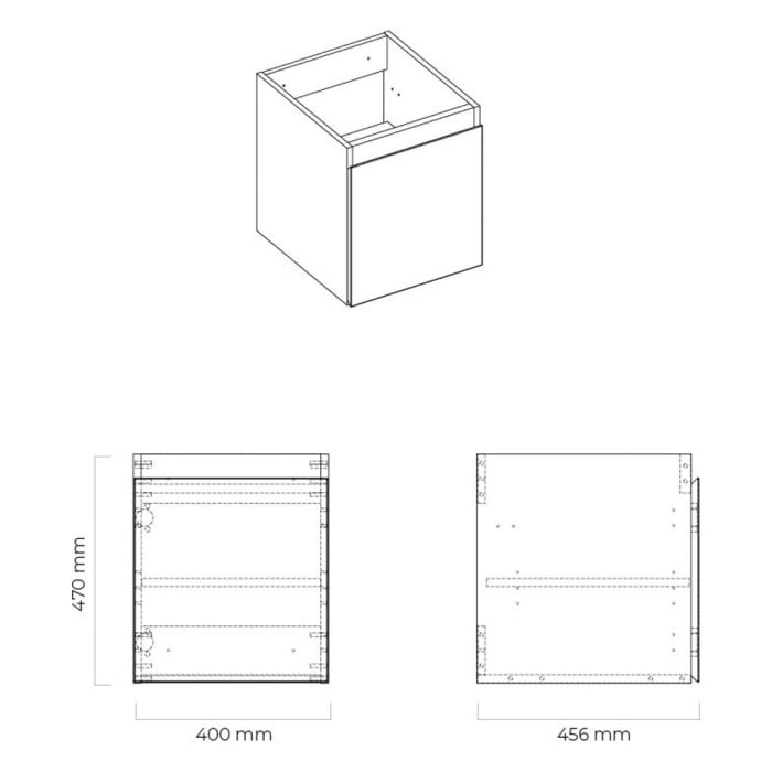 OLTENS Vernal Badmöbel-Set 3-teilig mit Unterschränken mit 2 Schubladen und 1 Tür sowie mit Konsolenplatte 120 x 48,6 cm