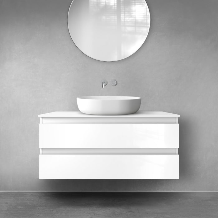 OLTENS Vernal Badmöbel-Set 2-teilig mit Unterschrank mit 2 Schubladen und Konsolenplatte 100 x 48,6 cm