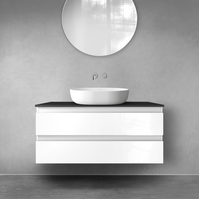 OLTENS Vernal Badmöbel-Set 2-teilig mit Unterschrank mit 2 Schubladen und Konsolenplatte 100 x 48,6 cm