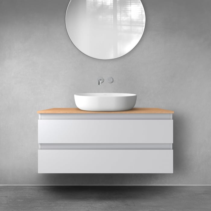 OLTENS Vernal Badmöbel-Set 2-teilig mit Unterschrank mit 2 Schubladen und Konsolenplatte 100 x 48,6 cm