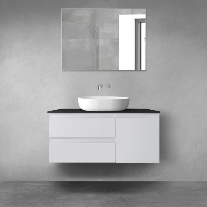 OLTENS Vernal Badmöbel-Set 3-teilig mit Unterschränken mit 2 Schubladen und 1 Tür sowie mit Konsolenplatte 100 x 48,6 cm