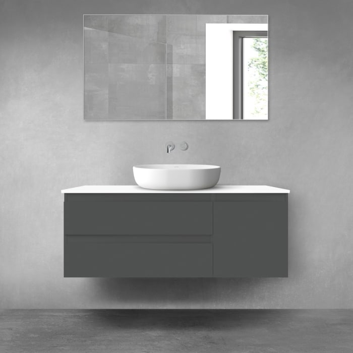 OLTENS Vernal Badmöbel-Set 3-teilig mit Unterschränken mit 3 Schubladen und Konsolenplatte 120 x 48,6 cm