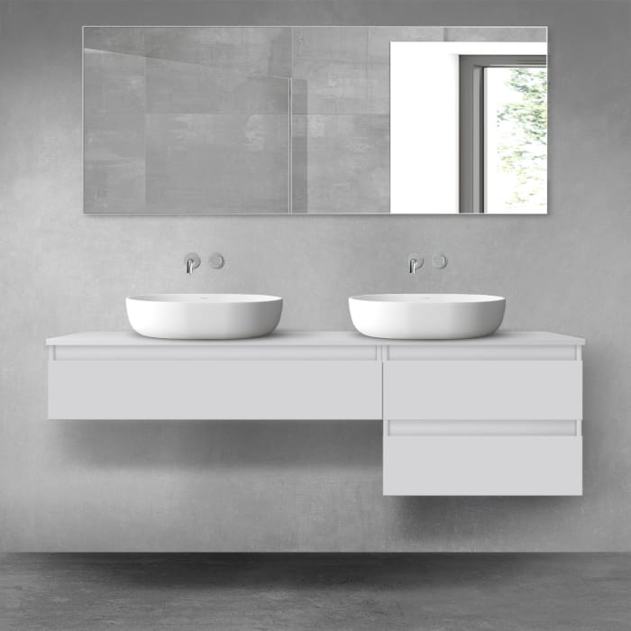 OLTENS Vernal Badmöbel-Set 3-teilig mit 2 Unterschränken mit Schubladen und Konsolenplatte 160 x 25,2/48,6 cm