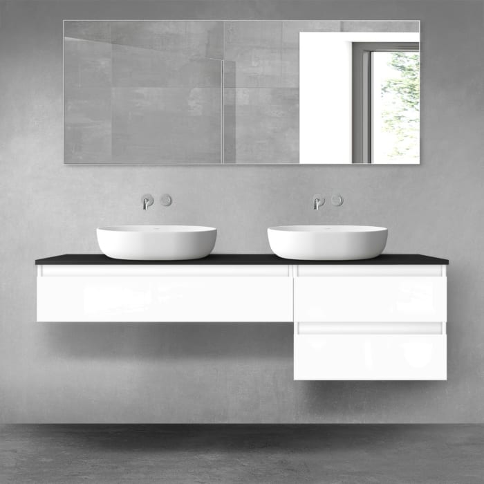 OLTENS Vernal Badmöbel-Set 3-teilig mit 2 Unterschränken mit Schubladen und Konsolenplatte 160 x 25,2/48,6 cm