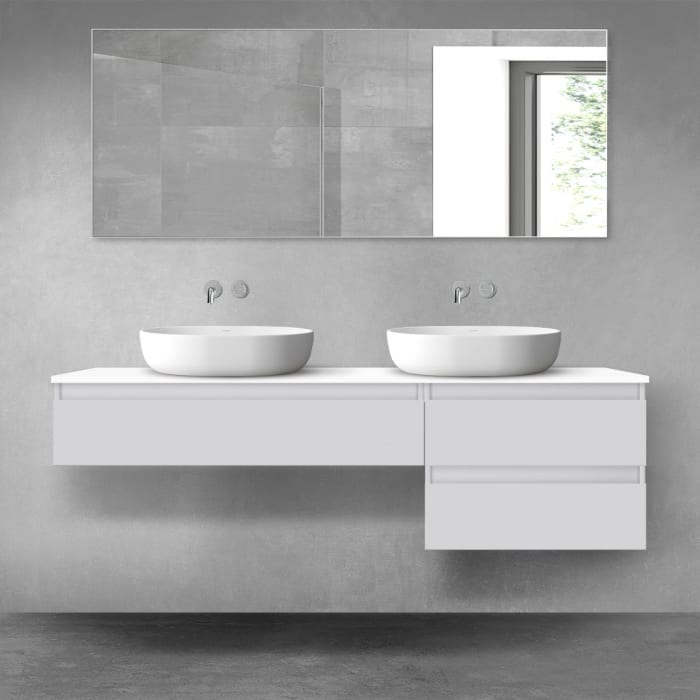 OLTENS Vernal Badmöbel-Set 3-teilig mit 2 Unterschränken mit Schubladen und Konsolenplatte 160 x 25,2/48,6 cm