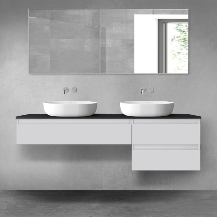 OLTENS Vernal Badmöbel-Set 3-teilig mit 2 Unterschränken mit Schubladen und Konsolenplatte 160 x 25,2/48,6 cm