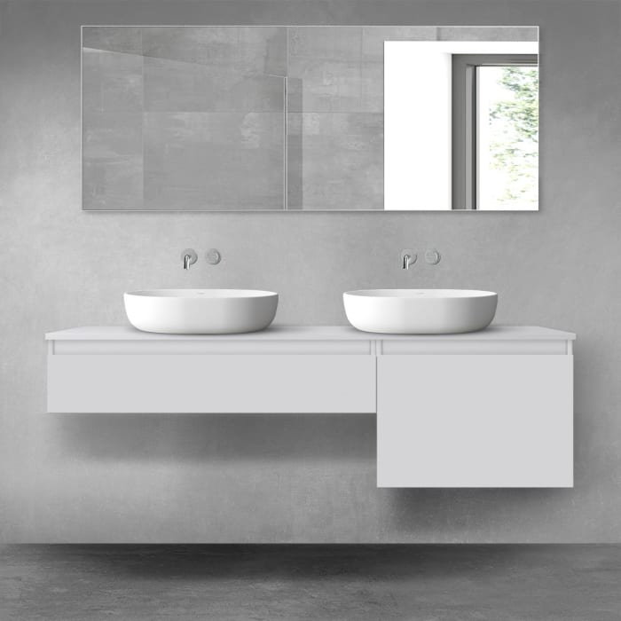 OLTENS Vernal Badmöbel-Set 3-teilig mit 2 Unterschränken mit Schubladen und Konsolenplatte 160 x 25,2/48,6 cm