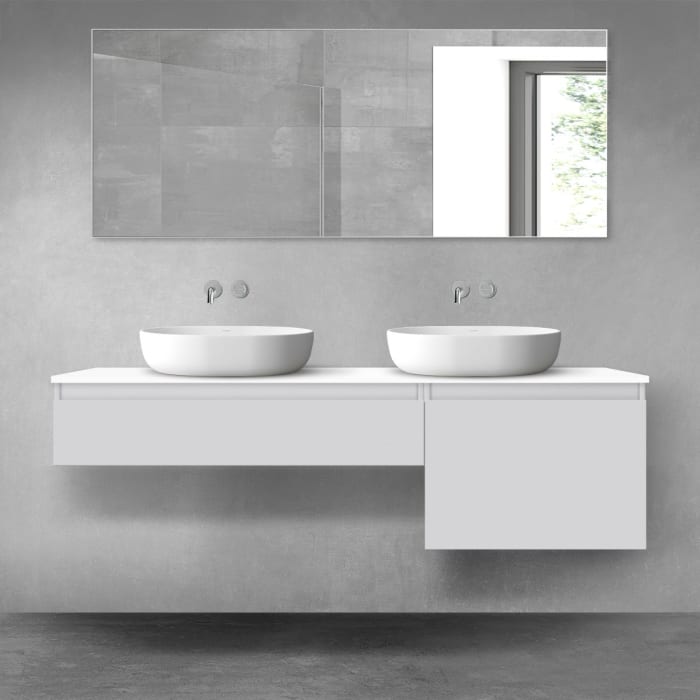 OLTENS Vernal Badmöbel-Set 3-teilig mit 2 Unterschränken mit Schubladen und Konsolenplatte 160 x 25,2/48,6 cm