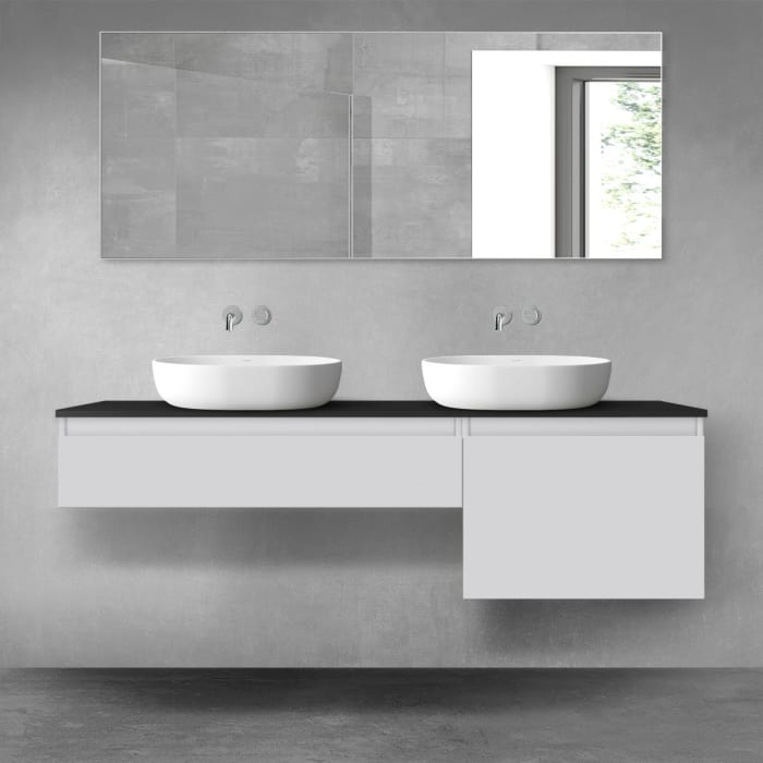 OLTENS Vernal Badmöbel-Set 3-teilig mit 2 Unterschränken mit Schubladen und Konsolenplatte 160 x 25,2/48,6 cm