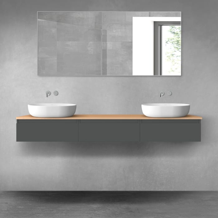 OLTENS Vernal Badmöbel-Set 4-teilig mit 3 Unterschränken mit Schubladen und Konsolenplatte 180 x 25,2 cm