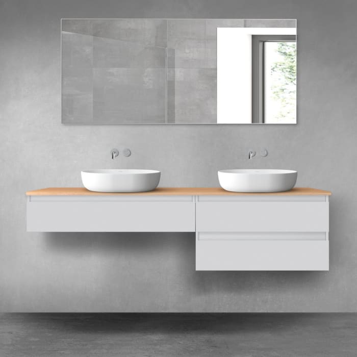 OLTENS Vernal Badmöbel-Set 3-teilig mit 2 Unterschränken mit Schubladen und Konsolenplatte 180 x 25,2/48,6 cm