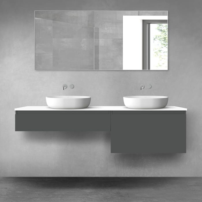 OLTENS Vernal Badmöbel-Set 3-teilig mit 2 Unterschränken mit Schubladen und Konsolenplatte 180 x 25,2/48,6 cm