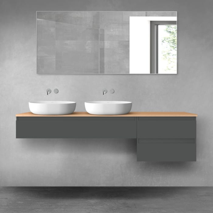 OLTENS Vernal Badmöbel-Set 3-teilig mit 2 Unterschränken mit Schubladen und Konsolenplatte 180 x 25,2/48,6 cm