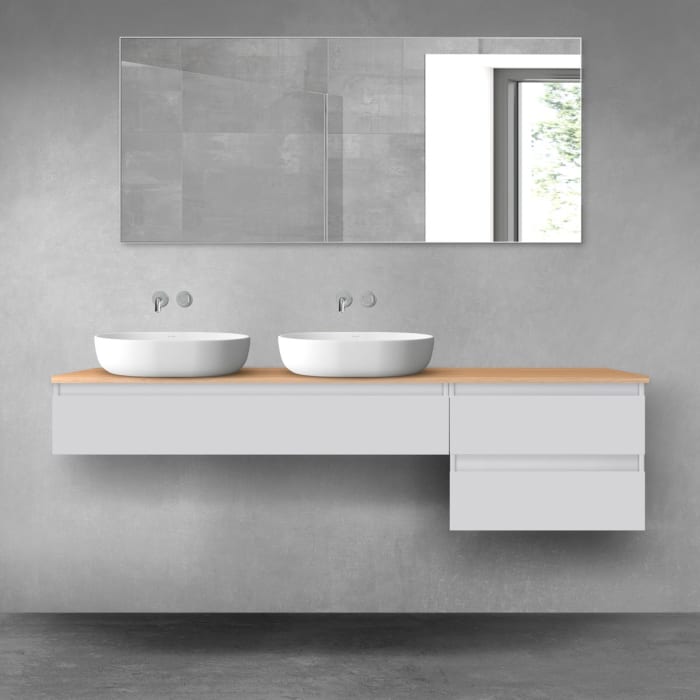 OLTENS Vernal Badmöbel-Set 3-teilig mit 2 Unterschränken mit Schubladen und Konsolenplatte 180 x 25,2/48,6 cm