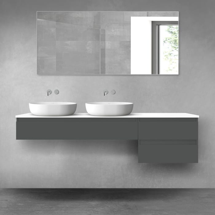 OLTENS Vernal Badmöbel-Set 3-teilig mit 2 Unterschränken mit Schubladen und Konsolenplatte 180 x 25,2/48,6 cm