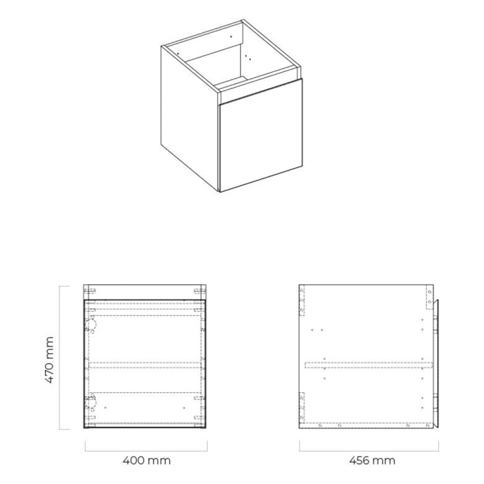 OLTENS Vernal Badmöbel-Set 3-teilig mit Unterschränken mit 3 Schubladen und Konsolenplatte 100 x 48,6 cm