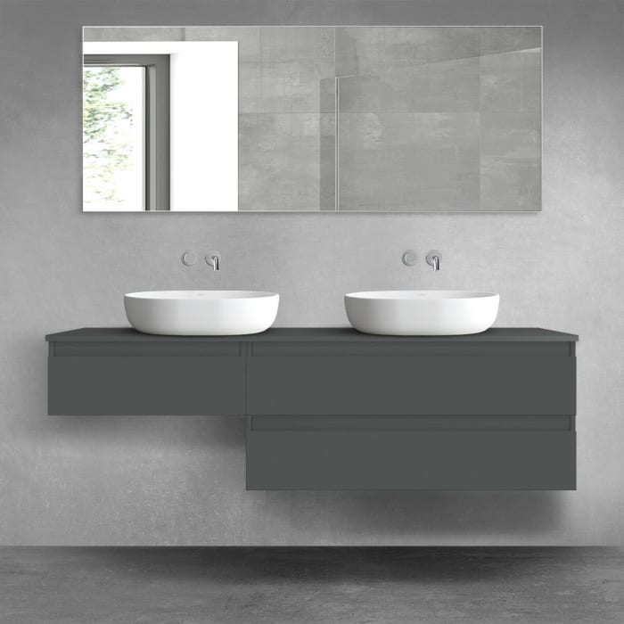 OLTENS Vernal Badmöbel-Set 3-teilig mit 2 Unterschränken mit Schubladen und Konsolenplatte 160 x 25,2/48,6 cm