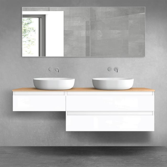 OLTENS Vernal Badmöbel-Set 3-teilig mit 2 Unterschränken mit Schubladen und Konsolenplatte 160 x 25,2/48,6 cm