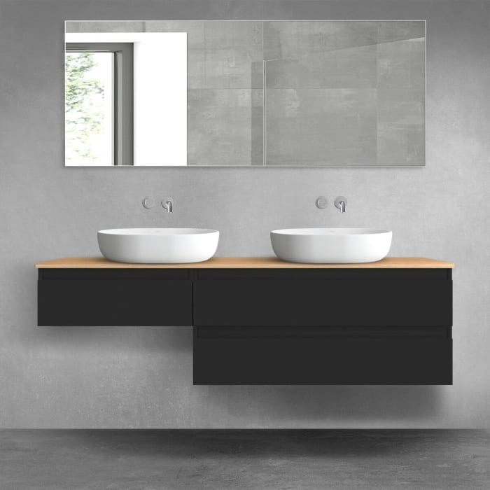 OLTENS Vernal Badmöbel-Set 3-teilig mit 2 Unterschränken mit Schubladen und Konsolenplatte 160 x 25,2/48,6 cm