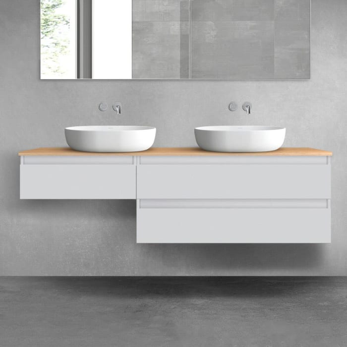 OLTENS Vernal Badmöbel-Set 3-teilig mit 2 Unterschränken mit Schubladen und Konsolenplatte 160 x 25,2/48,6 cm