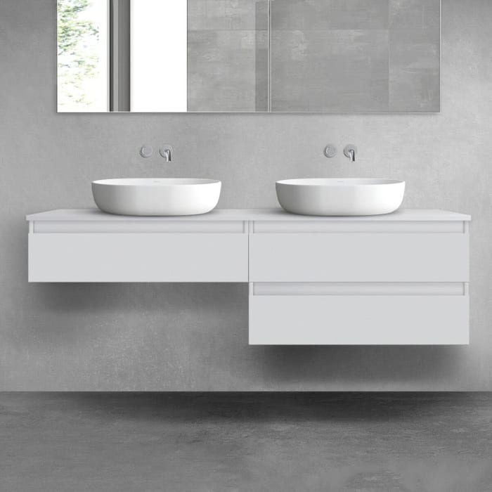 OLTENS Vernal Badmöbel-Set 3-teilig mit 2 Unterschränken mit Schubladen und Konsolenplatte 160 x 25,2/48,6 cm