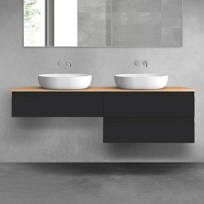 OLTENS Vernal Badmöbel-Set 3-teilig mit 2 Unterschränken mit Schubladen und Konsolenplatte 160 x 25,2/48,6 cm