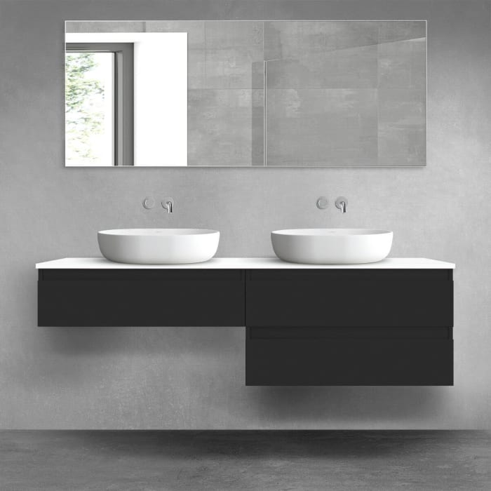 OLTENS Vernal Badmöbel-Set 3-teilig mit 2 Unterschränken mit Schubladen und Konsolenplatte 160 x 25,2/48,6 cm