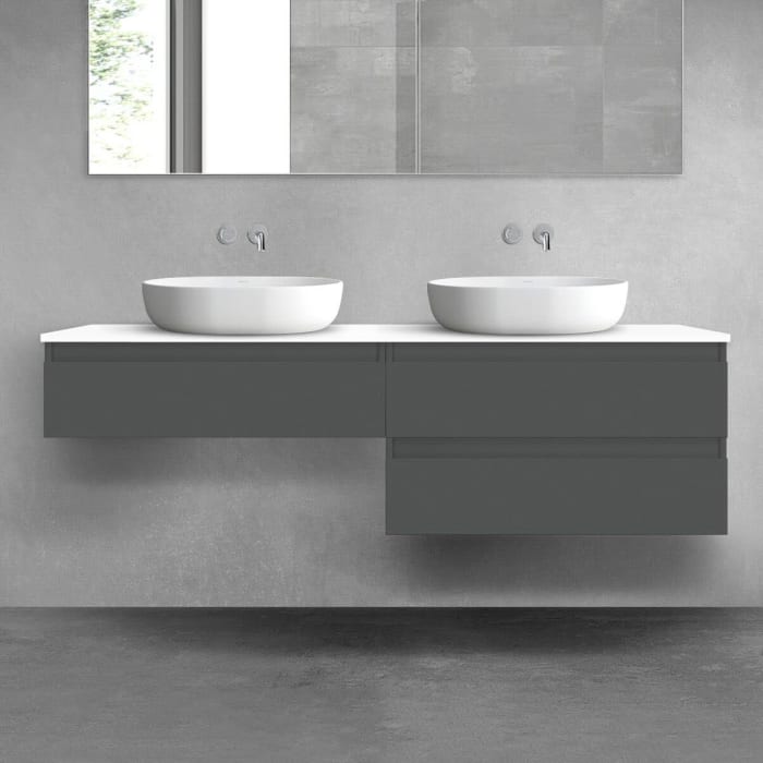 OLTENS Vernal Badmöbel-Set 3-teilig mit 2 Unterschränken mit Schubladen und Konsolenplatte 160 x 25,2/48,6 cm