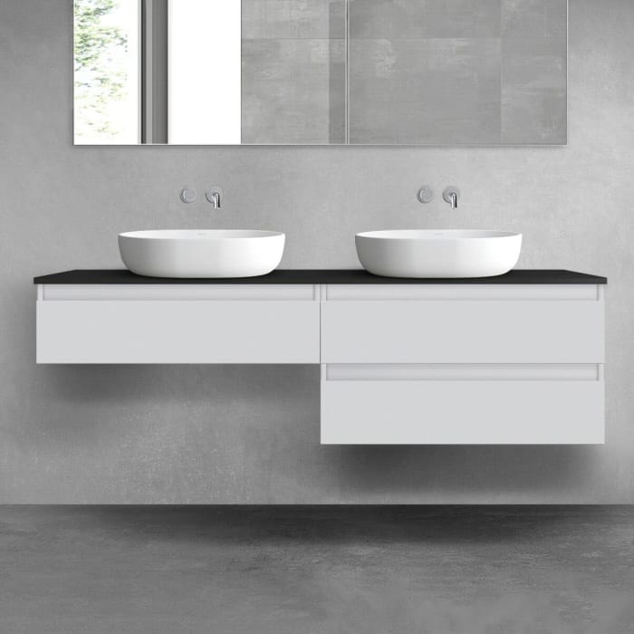 OLTENS Vernal Badmöbel-Set 3-teilig mit 2 Unterschränken mit Schubladen und Konsolenplatte 160 x 25,2/48,6 cm