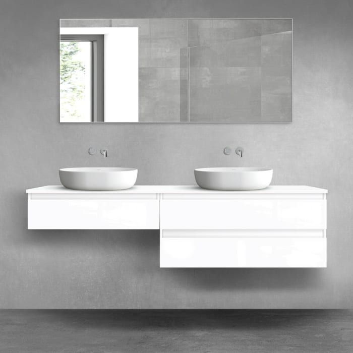 OLTENS Vernal Badmöbel-Set 3-teilig mit 2 Unterschränken mit Schubladen und Konsolenplatte 180 x 25,2/48,6 cm