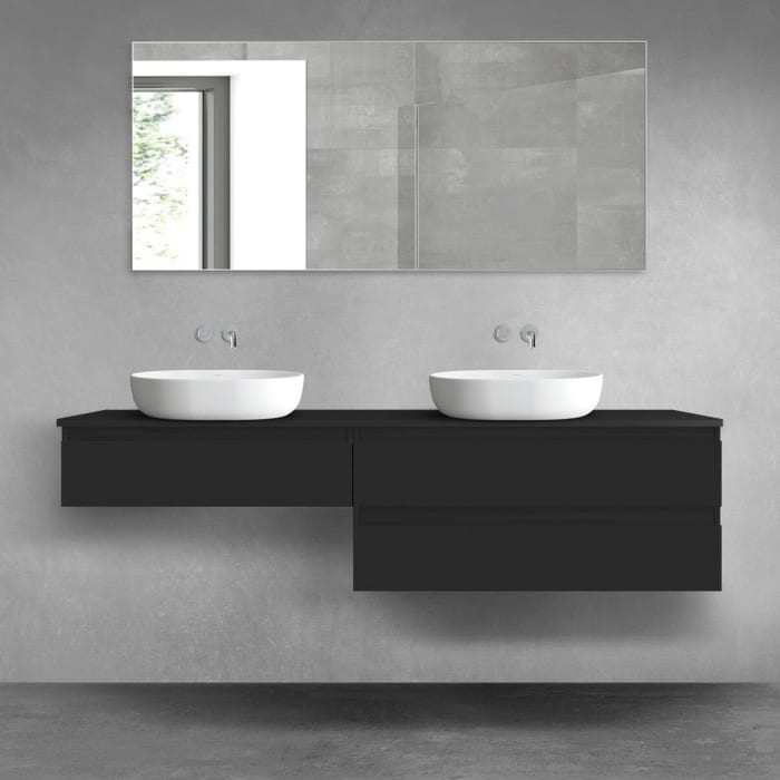 OLTENS Vernal Badmöbel-Set 3-teilig mit 2 Unterschränken mit Schubladen und Konsolenplatte 180 x 25,2/48,6 cm