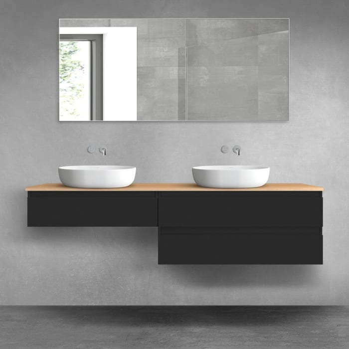 OLTENS Vernal Badmöbel-Set 3-teilig mit 2 Unterschränken mit Schubladen und Konsolenplatte 180 x 25,2/48,6 cm