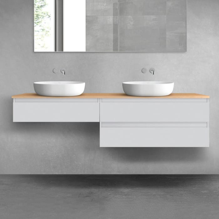 OLTENS Vernal Badmöbel-Set 3-teilig mit 2 Unterschränken mit Schubladen und Konsolenplatte 180 x 25,2/48,6 cm