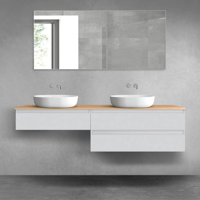OLTENS Vernal Badmöbel-Set 3-teilig mit 2 Unterschränken mit Schubladen und Konsolenplatte 180 x 25,2/48,6 cm