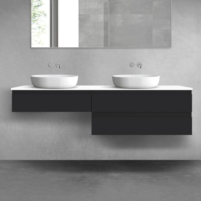 OLTENS Vernal Badmöbel-Set 3-teilig mit 2 Unterschränken mit Schubladen und Konsolenplatte 180 x 25,2/48,6 cm