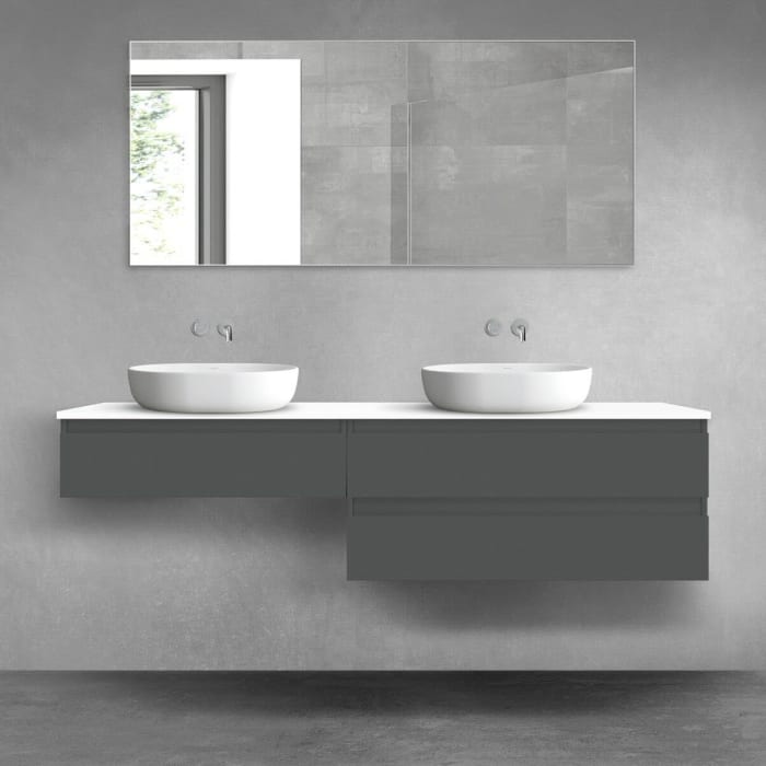 OLTENS Vernal Badmöbel-Set 3-teilig mit 2 Unterschränken mit Schubladen und Konsolenplatte 180 x 25,2/48,6 cm