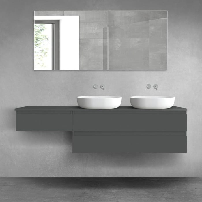 OLTENS Vernal Badmöbel-Set 3-teilig mit 2 Unterschränken mit Schubladen und Konsolenplatte 180 x 25,2/48,6 cm