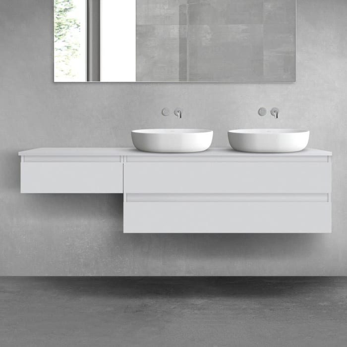 OLTENS Vernal Badmöbel-Set 3-teilig mit 2 Unterschränken mit Schubladen und Konsolenplatte 180 x 25,2/48,6 cm